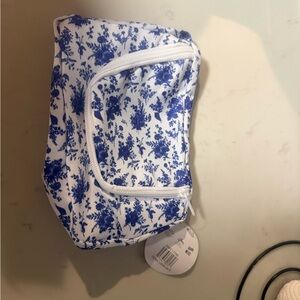 Blue Floral Cosmetic Bag